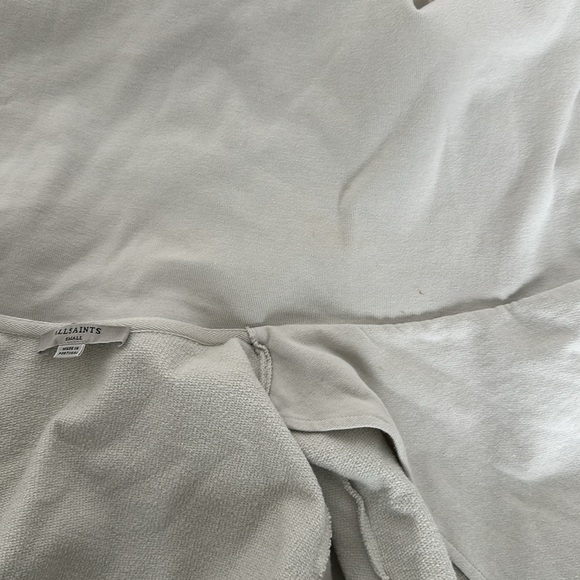 AllSaints Brooke Knit Jacket Hoodie Sweatshirt Wrap Ivory White Oversized Small - Picture 7 of 8